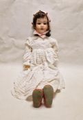 Armand Marseille 390 child doll, marked to reverse 390 A14M, blue sleeping eyes, open mouth and