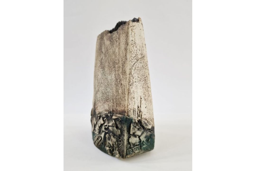 Peter Clough (b.1944) studio pottery landscape vase, marked to side, 24.5cm high approx. - Image 2 of 6