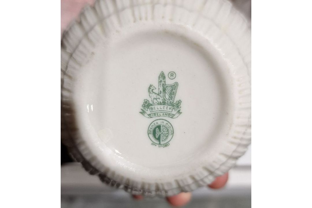 Collection of Belleek porcelain tea wares, including a boxed Shamrock pattern miniature tea service, - Image 4 of 4