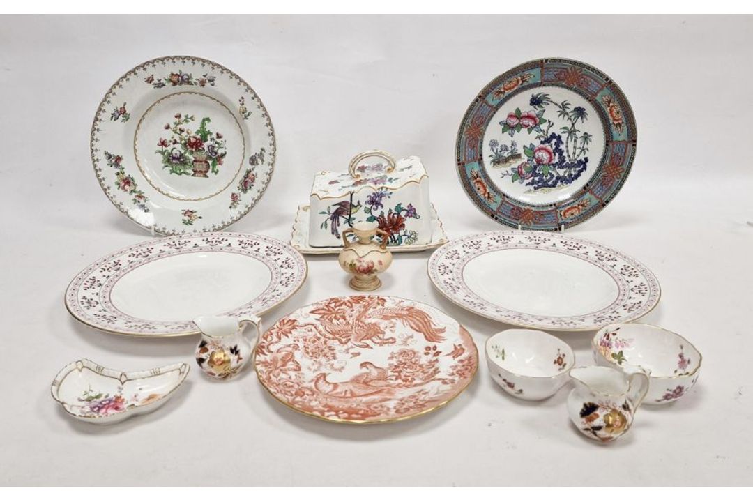 W & R (Stoke-on-Trent) Carlton pattern pottery butter dish and cover, 22cm wide, a Royal Worcester - Image 1 of 8