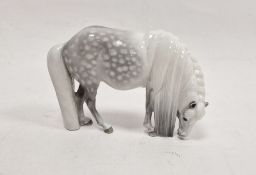 Royal Copenhagen model of a grey dappled Shetland pony, printed green and blue wave marks, No. 4609,