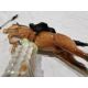 Beswick pottery model of a horse and rider jumping a fence, printed black marks, the female rider - Image 16 of 17