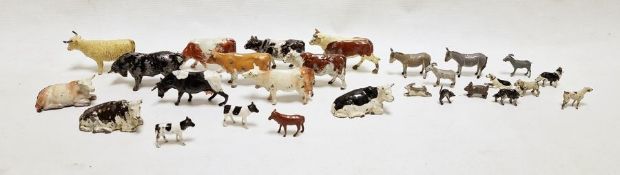 Britains model donkeys and cows (2 bags)