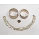 Silver chain necklace, 1g approx. and two silver napkin rings both name inscribed, 1g total (3) - Image 1 of 4