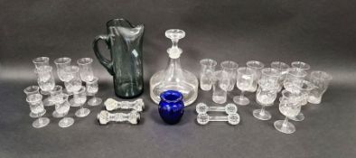 Dartington glass ship's decanter inscribed to the side 'John Grafton with appreciation Devon &