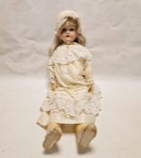 Armand Marseille 390 doll, marked to back DRGM 246/1 A13M, with blue blinking eyes, open mouth and