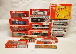 Lionel '0' and '027' gauge pulling stock including tank car, trestle set, track, '027' remote