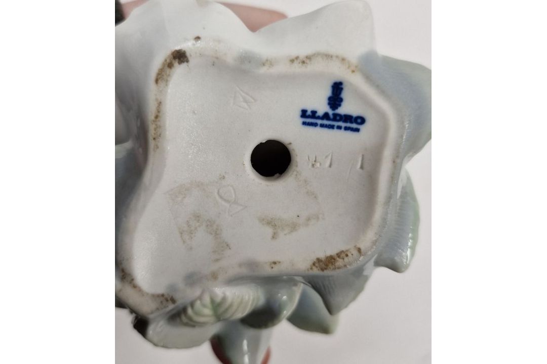 Six Lladro figures, printed blue marks, impressed numerals comprising two birds perched on flowering - Image 5 of 10