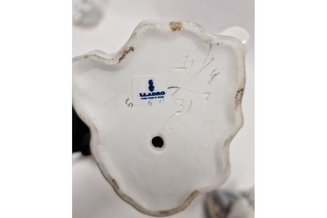 Six Lladro figures, printed blue marks, impressed numerals comprising two birds perched on flowering - Image 7 of 10