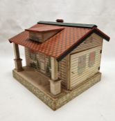 1920's Converse painted doll's house with single door, painted windows and roof, 35cm high