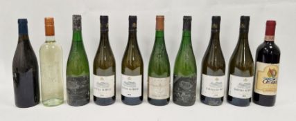 Ten bottles of mixed wine including four bottles of Chateau de Breze Saumur 2010, two of Domaine