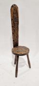 Carved oak hall/spinning  chair