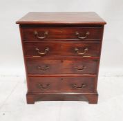 Mahogany hifi cabinet within Georgian-style mahogany chest, with double drawer fall front above a