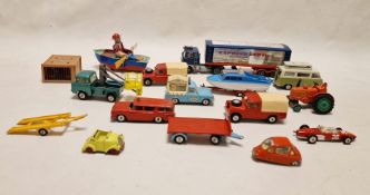 Corgi Major articulated trailer no.1157, quantity sundry diecast vehicles, tinplate clockwork rowing