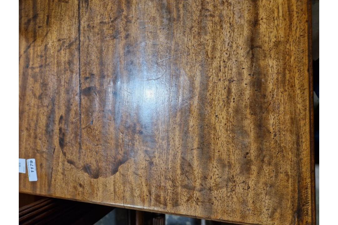 Mahogany foldover top card table with D-mould edge, having concertina action opening to 91cm - Image 2 of 21