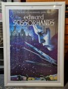 Film poster Edward Scissorhands 100 x 61cm. framed and glazed
