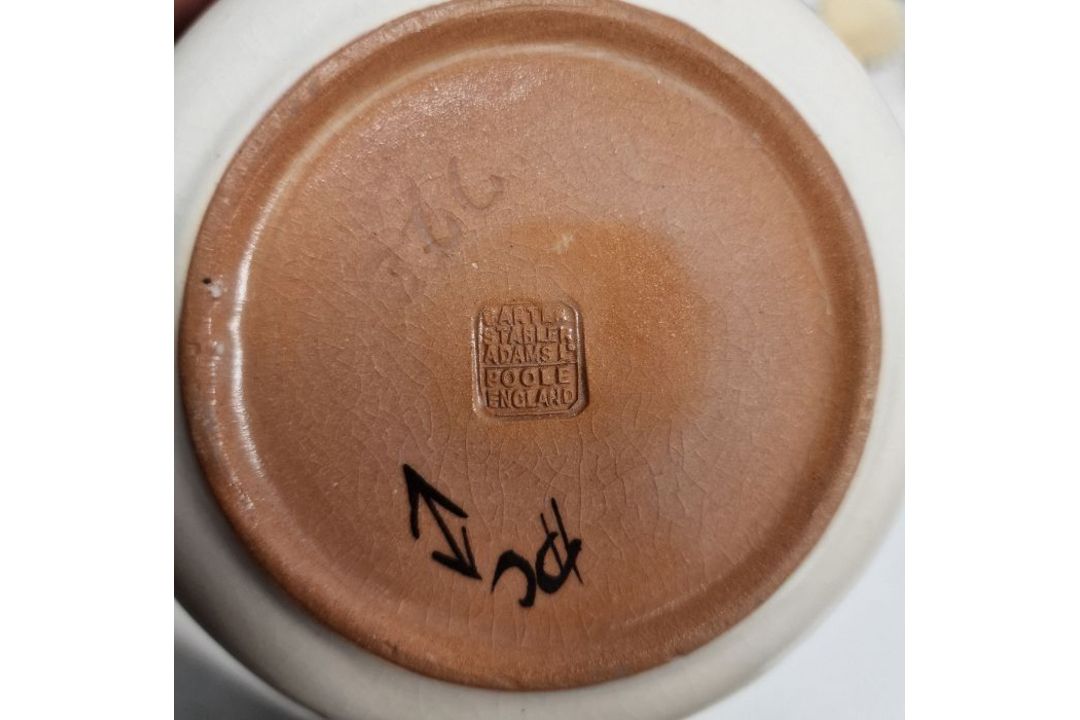 Collection of Poole pottery, printed and impressed marks, including a Delphis pattern orange brown - Image 2 of 2