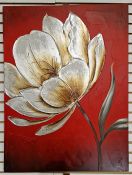 Kathryn White (20th century) Hand embellished giclee by Master Artisans Tulip 59 x 60cm and Poppy 70