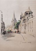 Marjorie C. Bates Colour print 'The High, Oxford' titled in pencil on margin, framed and glazed