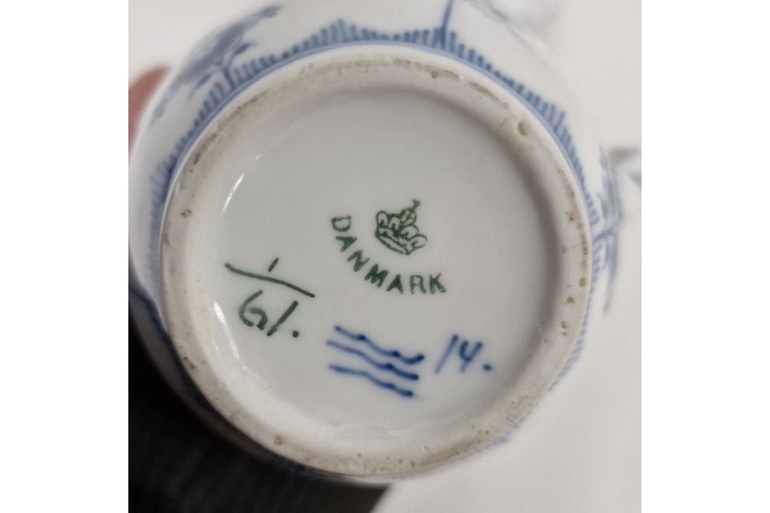 Royal Copenhagen Half Lace pattern blue and white tea wares, printed blue and green marks, - Image 3 of 4