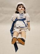 Gerbruder Knoch bisque head doll, marked to reverse 29 Gbr 165K 7 Germany, sleeping brown eyes, open