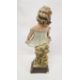 Early to mid-20th century painted plaster figure of a Shy Girl, incised 114 to reverse, modelled - Image 2 of 3