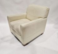 20th century white leather armchair