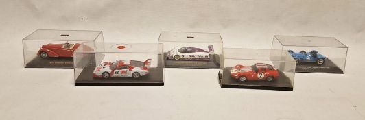 Five diecast model cars to include IXO models LMC008 Jaguar XJR12, #3 Winner Le Mans 1990, LN1950