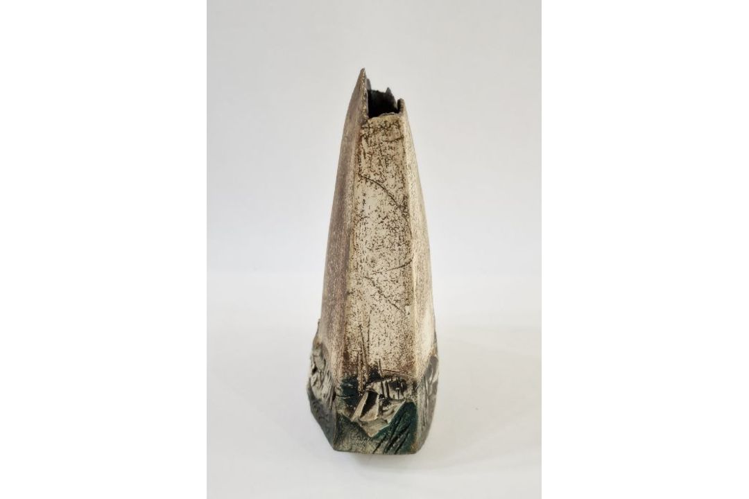 Peter Clough (b.1944) studio pottery landscape vase, marked to side, 24.5cm high approx. - Image 5 of 6