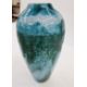 1930's Legras glass vase of tapering form, mottled blue/turquoise ground, stained etched floral - Image 3 of 3