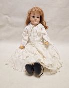 German C. M. Bergmann bisque head doll, 1916 7a, blue eyes, open mouth and teeth, composition