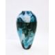 1930's Legras glass vase of tapering form, mottled blue/turquoise ground, stained etched floral - Image 1 of 3