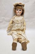 Fuiga Canneta S.Oglio 800 doll with blue eyes, open mouth and teeth, composite body, 84cm