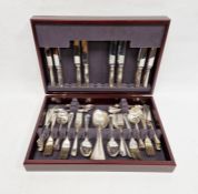 Part table service of EPNS flatware with shaped angular handles, in canteen