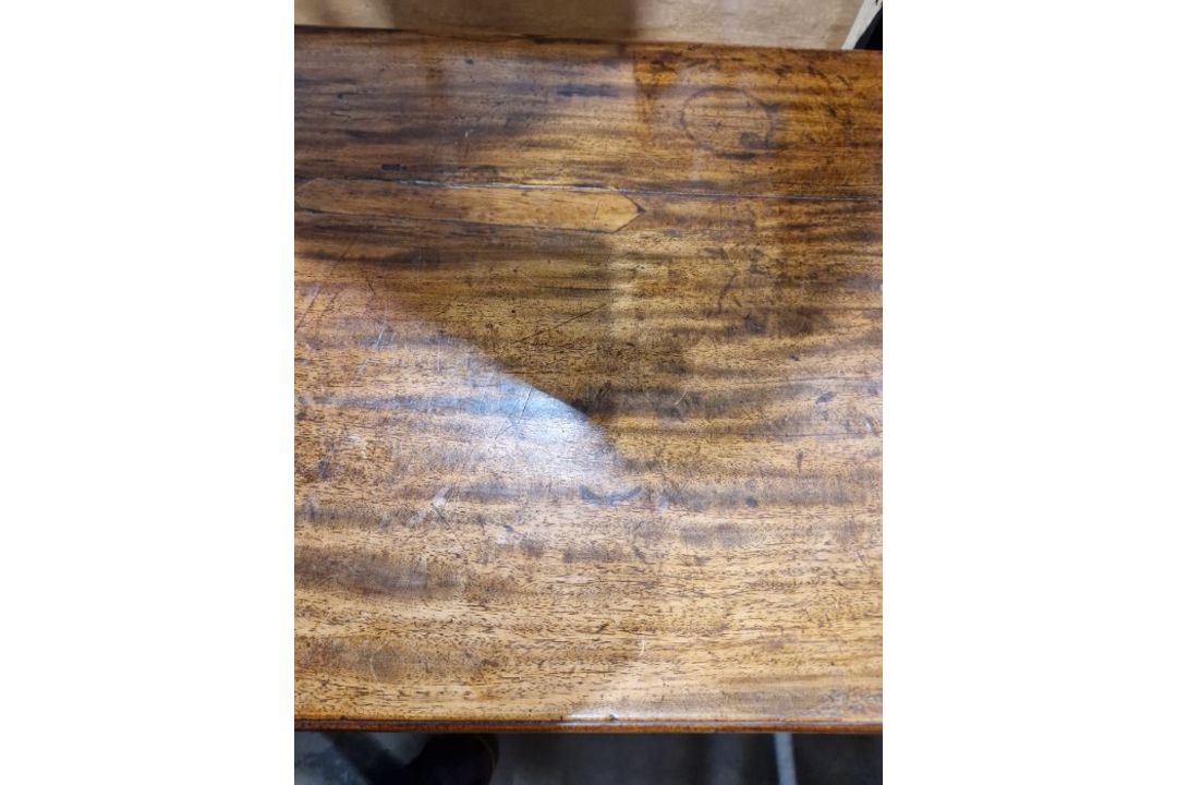 Mahogany foldover top card table with D-mould edge, having concertina action opening to 91cm - Image 9 of 21