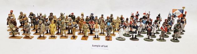 Collection of Del Prado cast figures, French Artillery Train, Highlanders, French Old Guard and