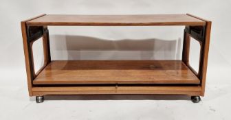 Mid 20th century rectangular two-tier trolley on castors 54cms x 12 x 38 cms