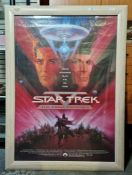 Film poster Star Trek V: The Final Frontier 100 x 69cm, framed and glazed