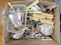 Large quantity of EPNS flatware (1 box)