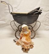 Max Handwerck Bebe Elite 286 child doll, blonde wig, sleeping eyes open mouth and teeth, composition