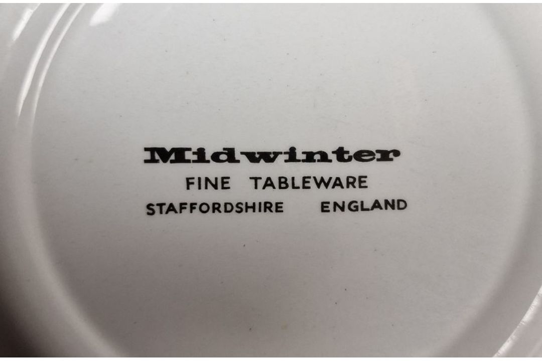 Midwinter 1960's Queensberry striped part-dinner service, printed black marks, comprising a circular - Image 2 of 4