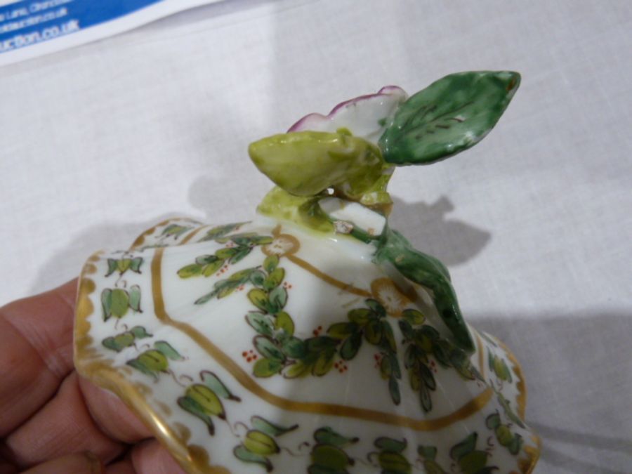 Two Meissen flower encrusted cabinet cups and saucers and a Continental porcelain lobed vase and - Image 12 of 14