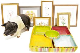 Emma Bridgewater Christmas bowl and plate, a Wedgwood part service 'Etruria' in winter green, a