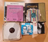 Quantity of 45's and LP's to include Simon & Garfunkel, Louis Armstrong, Leon Goossens, Beethoven,