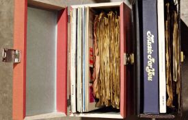 Quantity of long-playing records, in four separate record carry cases including a collection of