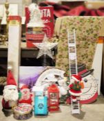 LOT WITHDRAWN Large assortment of Christmas decorations to include garlands, christmas baubles,