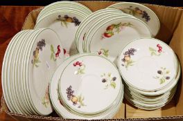 St. Michael part-tea service, Evesham flan dish, Grafton china part-service, a small writing case