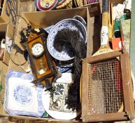 Slazenger wooden racket in press, assorted toys, card games, table ping pong, net and bats, puzzles,