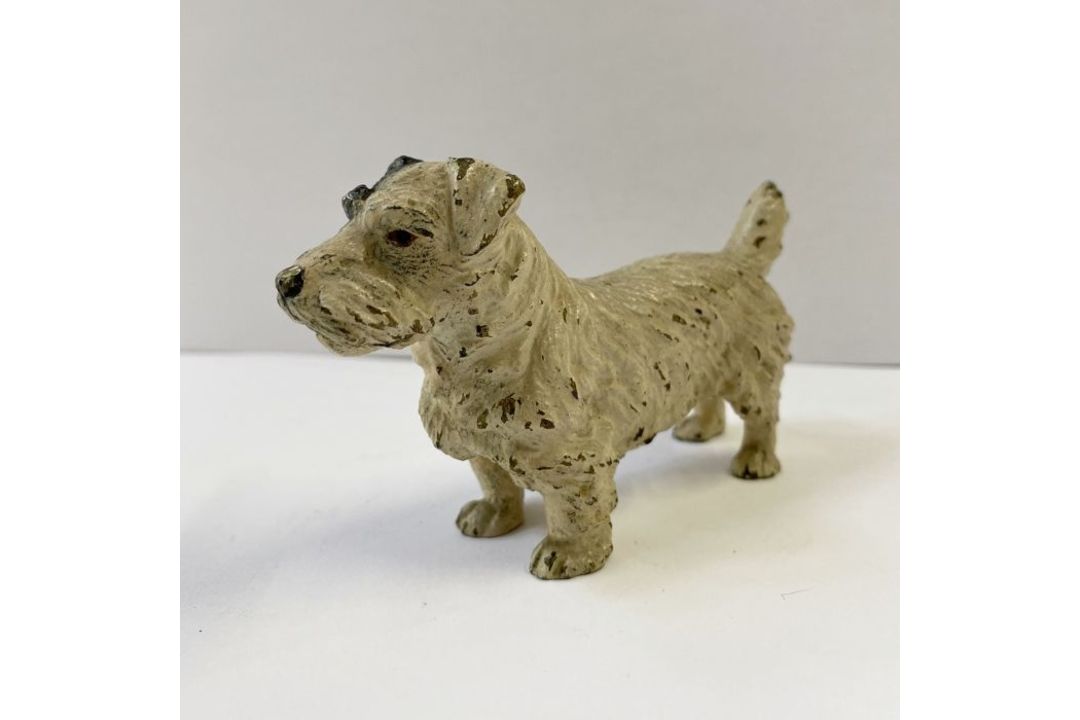 Austrian cold painted bronze models of dogs:- a standard Airedale, 9cm high, a West Highland - Image 4 of 5