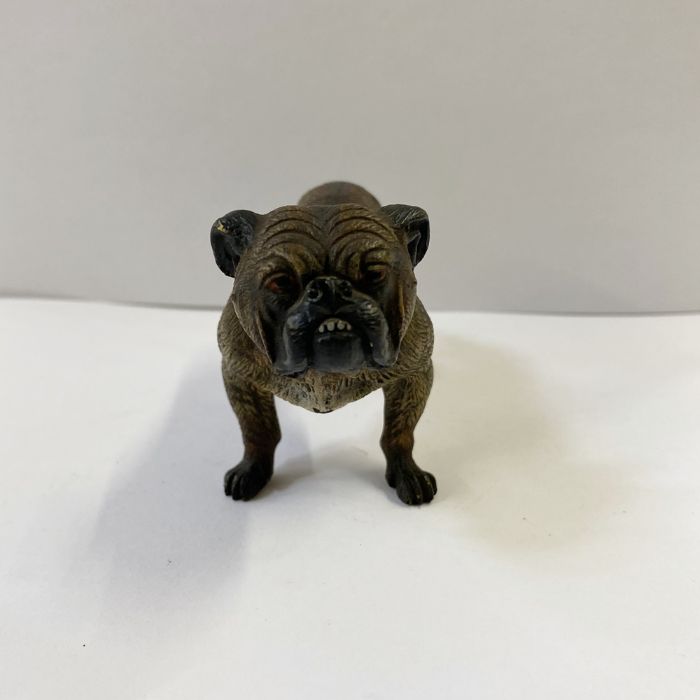 Austrian cold painted bronze model of a bulldog, 6cm high - Image 2 of 3